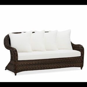 Pottery Barn Wicker Torrey Roll arm Sofa NWT